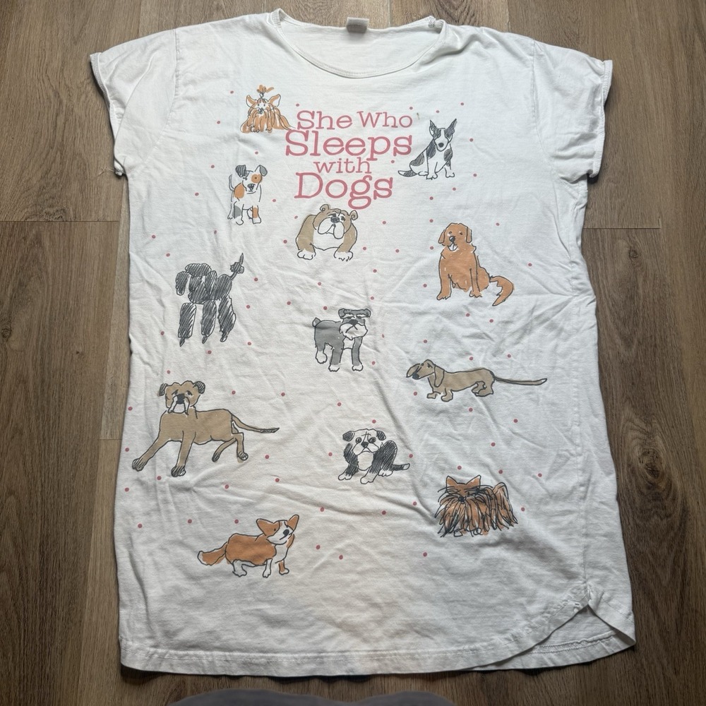Vintage 90s She Who Sleeps With Cats Night Sleep Shirt One Size